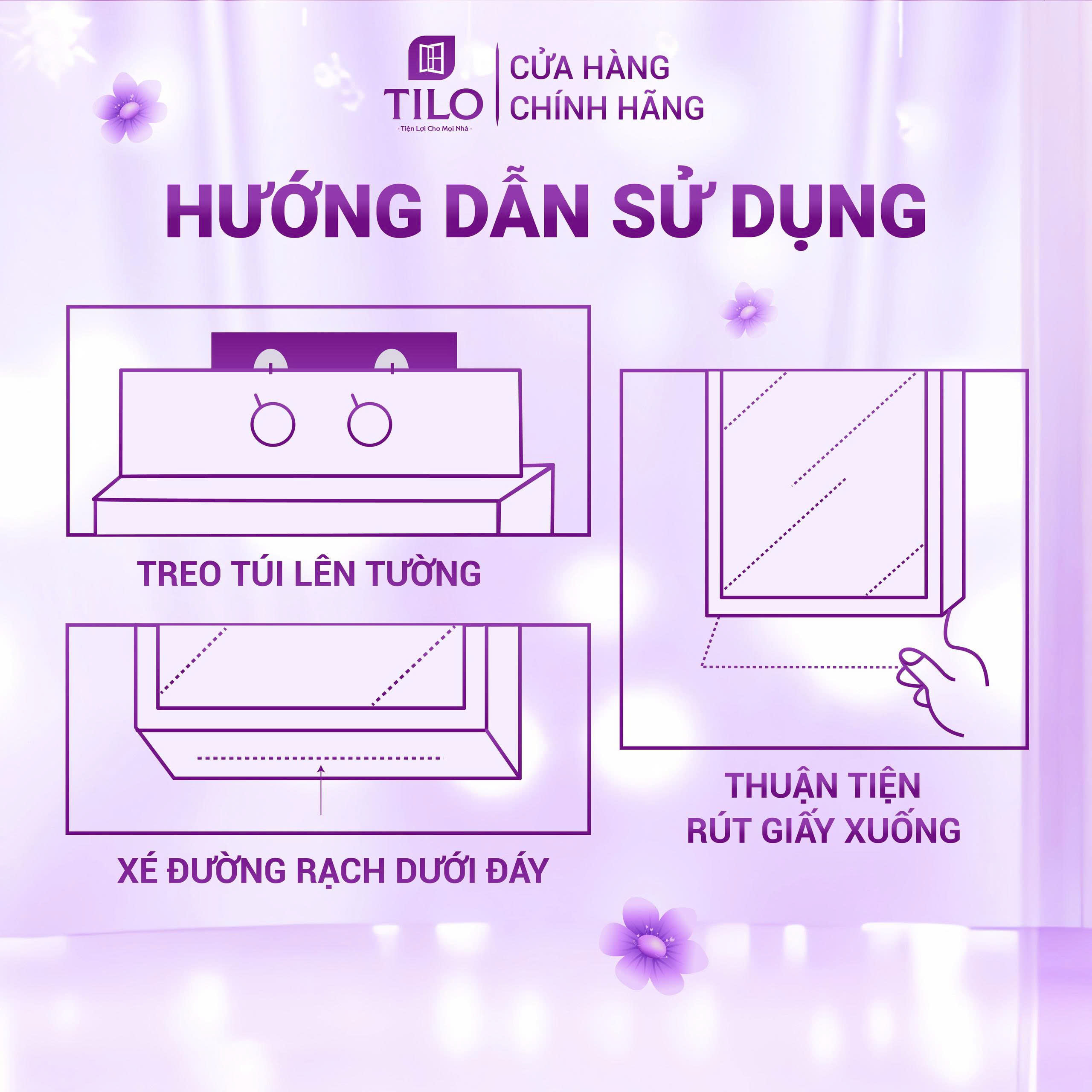 Hướng dẫn sử dụng Khăn giấy rút đáy TiLo