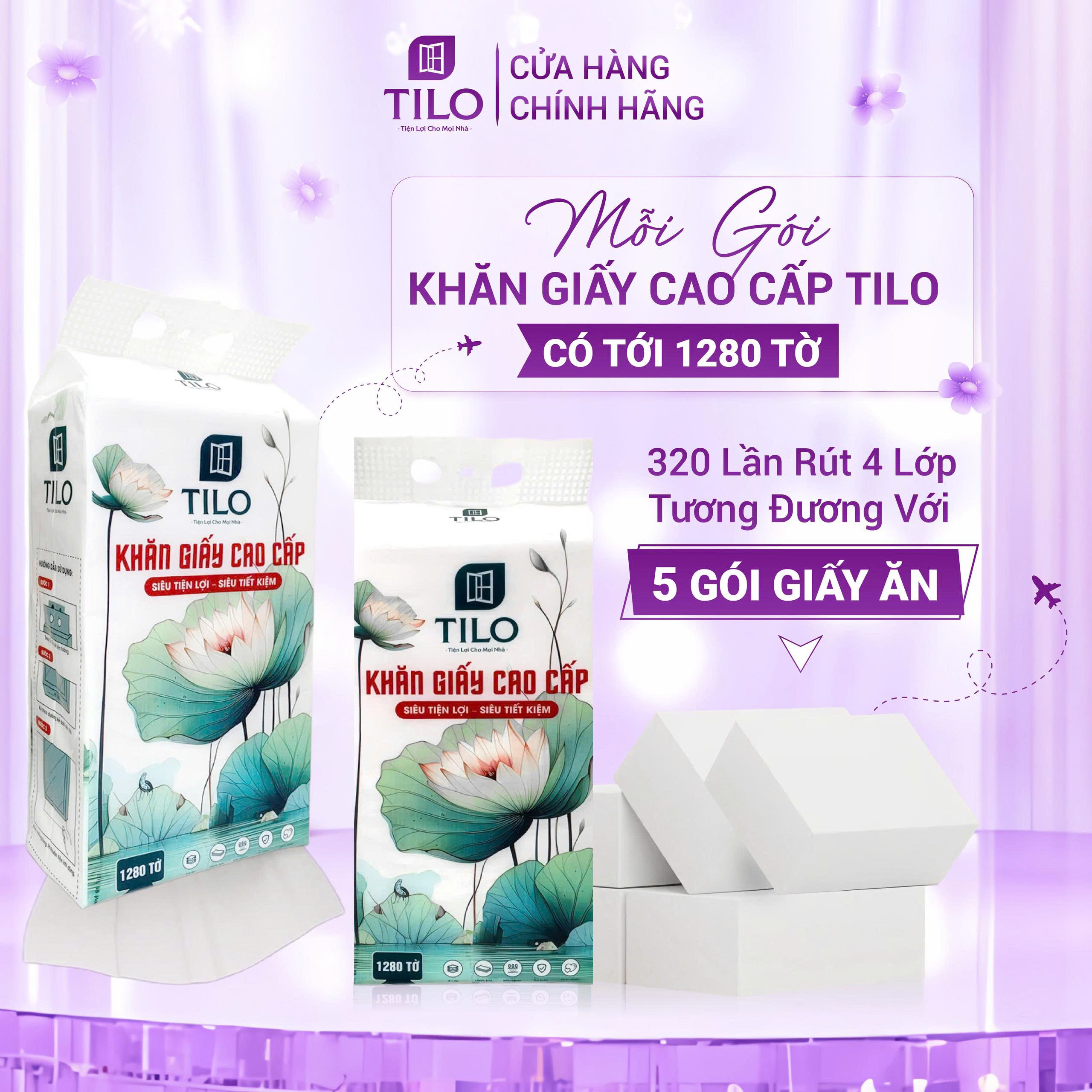 Khăn giấy rút đáy TiLo_Giấy TiLo Việt Nam