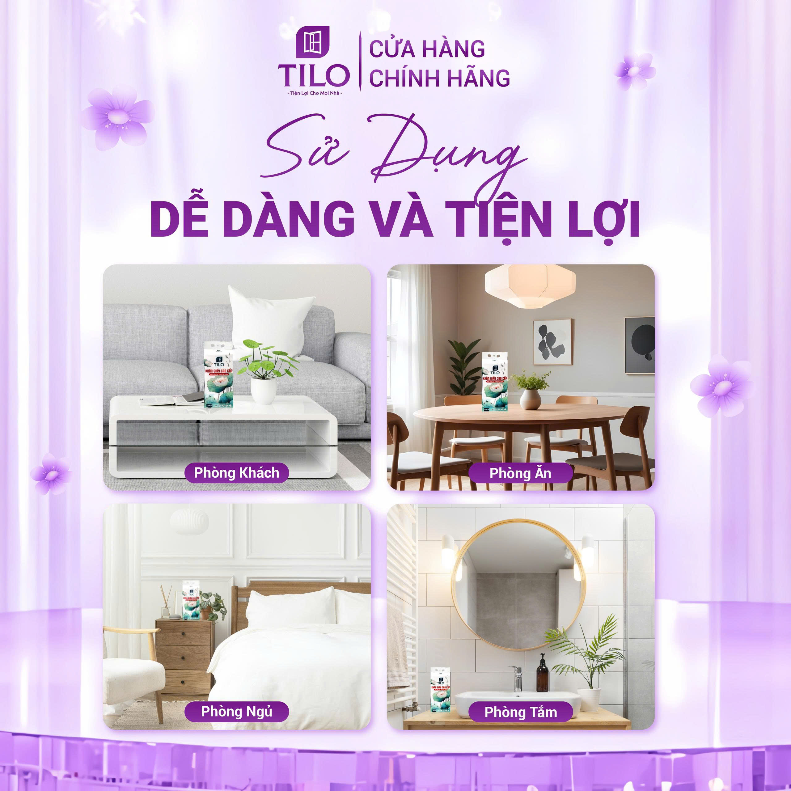 Khăng giấy rút đáy TiLo_6 gói tặng 3 móc treo đôi